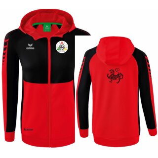 Six Wings Trainingsjacke mit Kapuze rot/schwarz