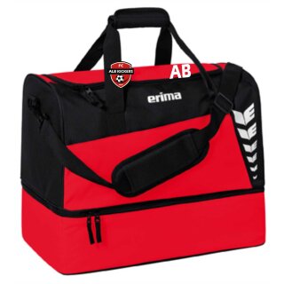 SIX WINGS Sporttasche mit Bodenfach rot/schwarz