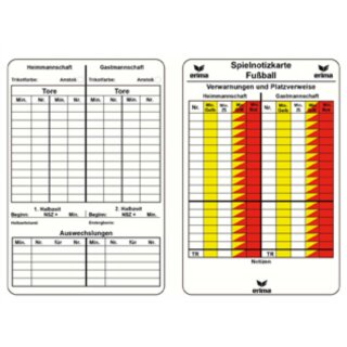 Spielnotizkarten Fussball weiß