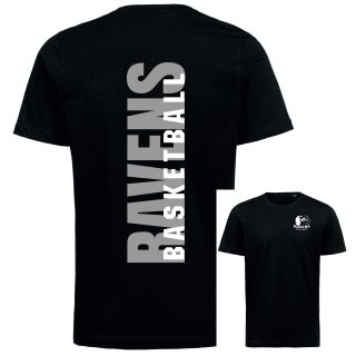 T-Shirt schwarz Schriftzug Ravens Basketball