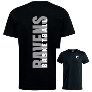 T-Shirt Kids schwarz Schriftzug Basketball Ravens