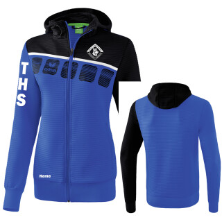 5-C Trainingsjacke mit Kapuze new royal/schwarz/weiß 48