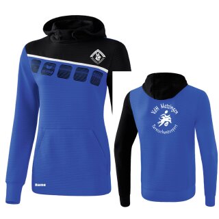 5-C Kapuzensweat new royal/schwarz/weiß