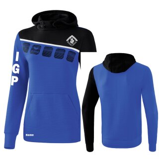 5-C Kapuzensweat new royal/schwarz/weiß