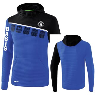 5-C Kapuzensweat new royal/schwarz/weiß