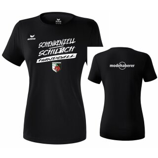 DAMEN Funktions Teamsport T-Shirt schwarz