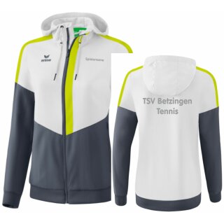 Squad Trainingsjacke mit Kapuze weiß/slate grey/bio lime